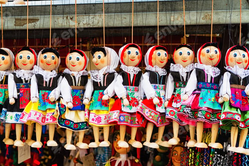 Preview: Colorful Marionettes For Sale On The Streets Of Prague