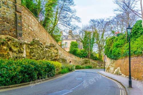 Preview: View Of An Alley Passing The Nottingham Castle, England