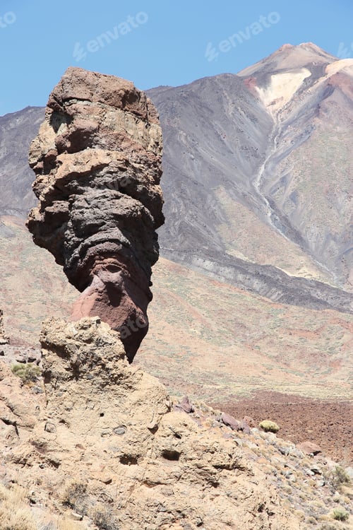 Preview: Tenerife Volcanic Landscape - Finger Of God Rock In Mount Teide National Park.
