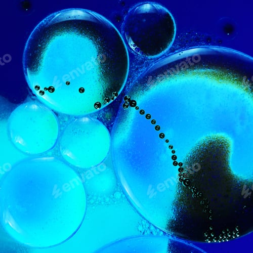 Preview: Abstract, Colorful Composition With Oil, Water And Ink