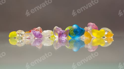 Preview: Abstract Textures And Patterns Of Broken Jelly Balls With Reflexions