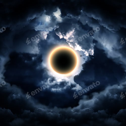 Preview: Abstract Circle With A Light In The Blurred Swirl Of A Dark Clouds