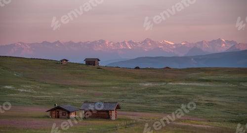 Preview: Sunrise On The Meadows Of The Dolomites Mountains