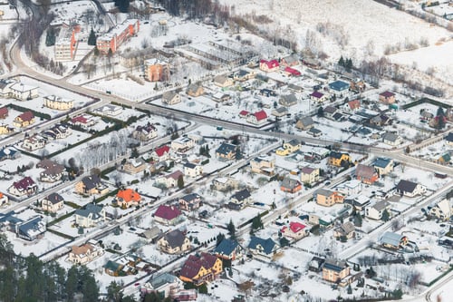 Preview: Aerial View Over The Village In Winter Time