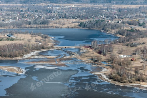 Preview: Aerial View Over The River Daugava In Vicinity Of Koknese (Latvia)