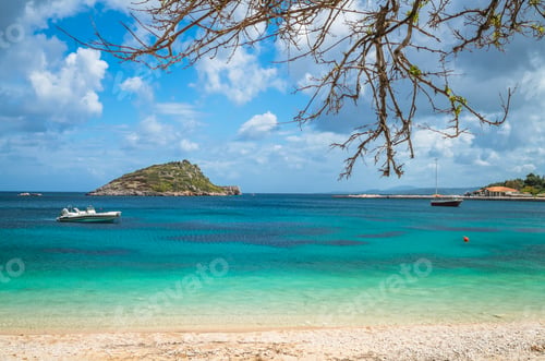 Preview: Boats On The Amazing Turquoise Waters Of The Agios Nikolaos Port In Summer On Zante Island, Greece