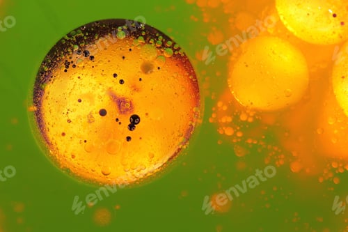 Preview: Abstract, Colorful Composition With Oil, Water And Ink