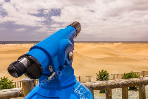 Preview: Telescope On The Lookout Of The Sand Dunes In The Natural Reserve Of Dunes Of Maspaloma In Gran