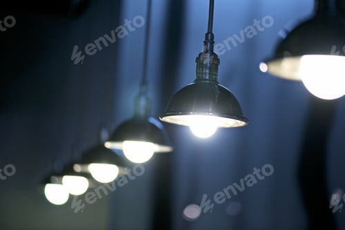 Preview: Row Of Lamps On The Inside Of A Bar