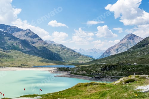 Preview: Mountain Landscape Of The Bernina Mountain Range In Switzerland