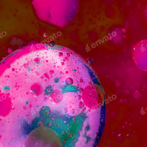 Preview: Abstract, Colorful Composition With Oil, Water And Ink