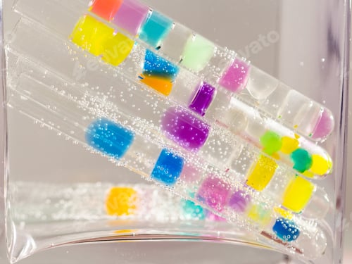 Preview: Abstract Composition With Underwater Tubes With Colorful Jelly Balls Inside And Bubbles