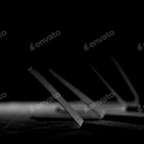Preview: Black Paper Shapes And Shadows With Black Paper Background