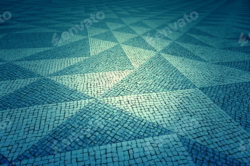 Preview: Typical Stone Floor Lisbon, Detail Of A Typical Floor With Shapes And Drawings, Art Portugal