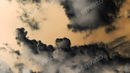 Preview: Abstract Composition From Beautiful, Fluffy Clouds And Inverted Colors