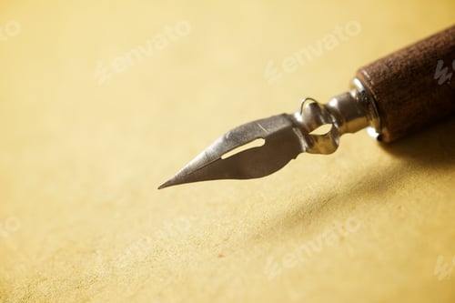 Preview: Nib Pen For Calligraphy On A Handmade Paper.