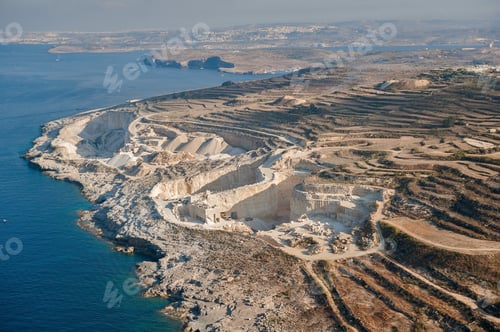 Preview: Aerial View Over The Quarry In Gozo Island (Malta)