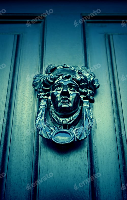 Preview: Former Victorian Door, Detail Of An Old Door Knocker In Classic, Detail