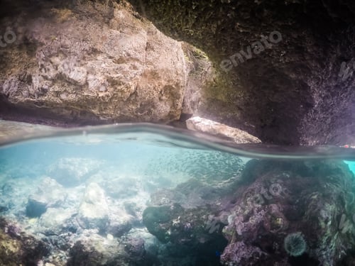 Preview: Lagun - Half And Half Views Underwater On The Caribbean Of Curacao