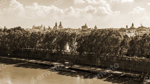 Preview: Rome, Italy, On October 10, 2012. A View Of Embankments Of Tiber