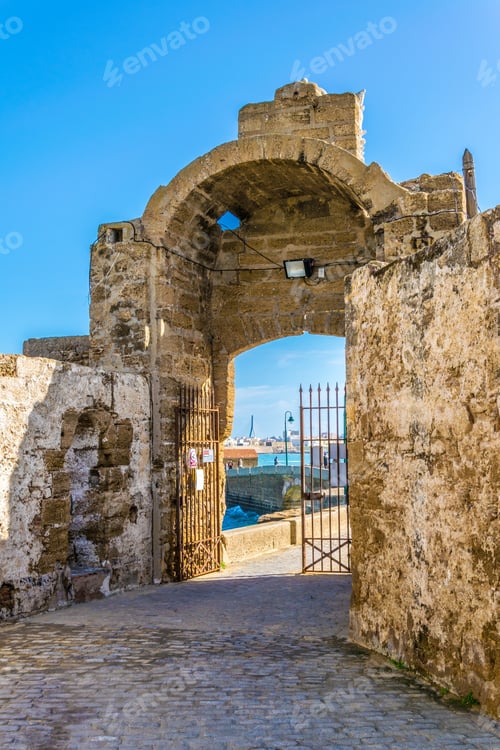 Preview: Gate Leading To The San Sebastian Castle In The Spanish City Cadiz