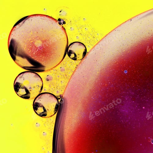 Preview: Abstract, Colorful Composition With Oil, Water And Ink