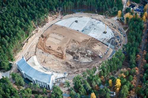 Preview: Aerial View Over The Open Air Stage Under Construction