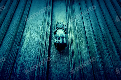 Preview: Old Metal Caller, Detail Of A Door Knocker, Decoration And Antiquity
