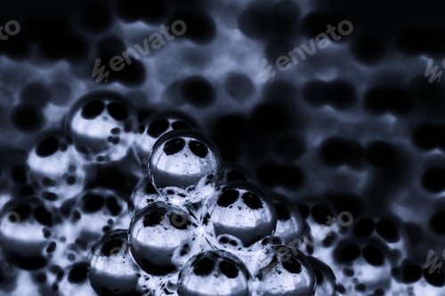Preview: Abstract Composition With Small Balls And Reflections On Light Grey Background