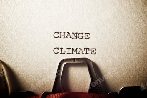 Preview: Change Climate Text Written With A Typewriter.