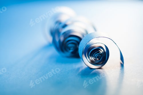 Preview: Macro, Abstract, Background Picture Of Blue Paper Spirals On Paper Background