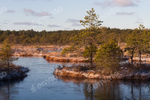 Preview: Boglake In Winter, With Clouds And Ice