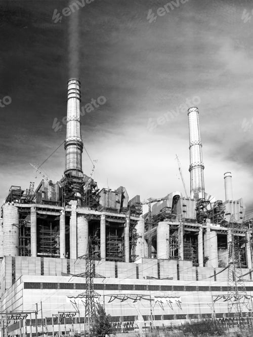 Preview: Black And White Photo Of Power Station With Details