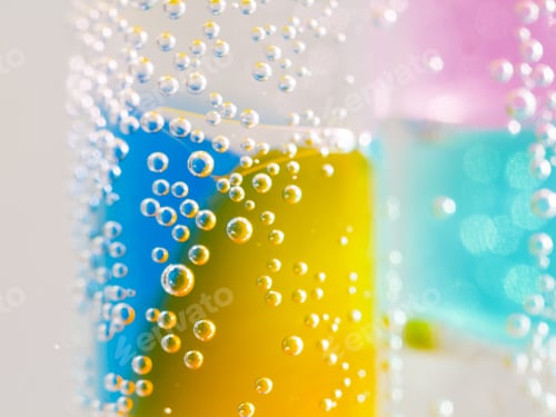 Preview: Abstract Composition With Underwater Tubes With Colorful Jelly Balls Inside And Bubbles