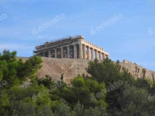 Preview: Extreme Zoom Photo Of Acropolis Hill And The Parthenon As Seen From Great Distance, Athens Historic