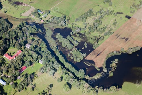 Preview: Aerial View Over The Overflowed River
