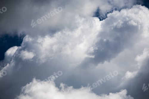 Preview: Beautiful, Fluffy, White And Grey Clouds And Blue Sky