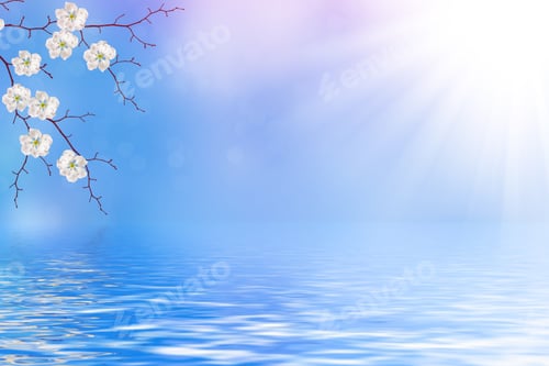 Preview: Blossoming Branch Apple. Bright Colorful Spring Flowers