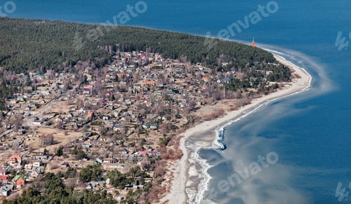 Preview: Aerial View Over The Coast Of Riga Gulf And Village Ragaciems