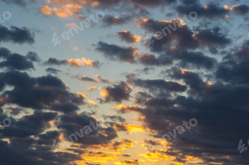 Preview: Landscape With Dramatic Light - Beautiful Golden Sunset With Saturated Sky And Clouds.