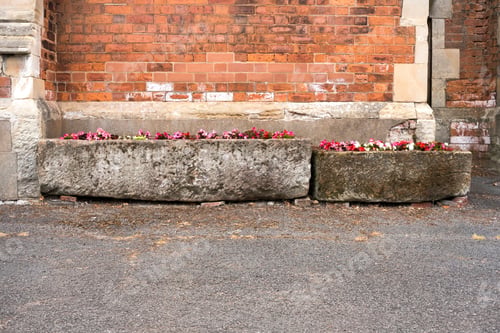 Preview: Ancient Stone Water Trough Used As A Flower Bed