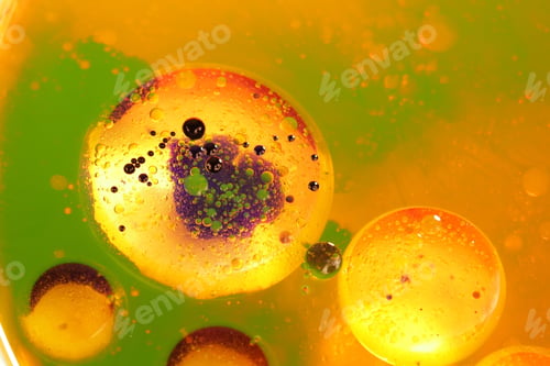 Preview: Abstract, Colorful Composition With Oil, Water And Ink