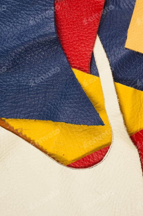 Preview: Colored Flaps, Pieces, And Scraps Of Natural Leather For The Manufactured Furniture, Bags And