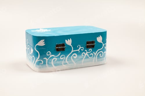 Preview: Painted, Wooden Small Box For Multiple Purposes