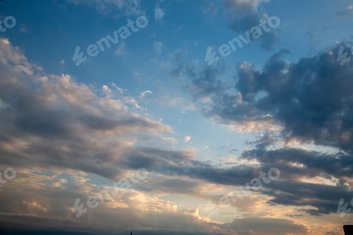 Preview: Dramatic Sky With Clouds. Dark Sky With Cumulus Clouds.