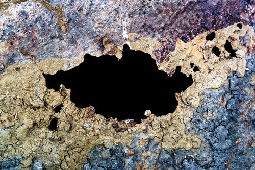 Preview: Hole In The Rusty Metal Closeup