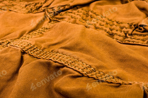 Preview: Clothing Items Stonewashed Cotton Fabric Texture With Seams, Clasps, Buttons And Rivets, Macro