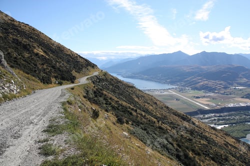 Preview: The Remarkables Gravel Road. Mountains In New Zealand'S Otago Region. South Island.