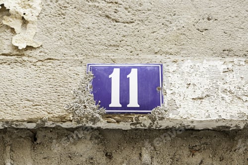 Preview: Number Eleven On A Wall, Detail Of A Number Of Information In A House