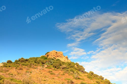 Preview: Mountain Landscape With Red Rock, Corsica, France